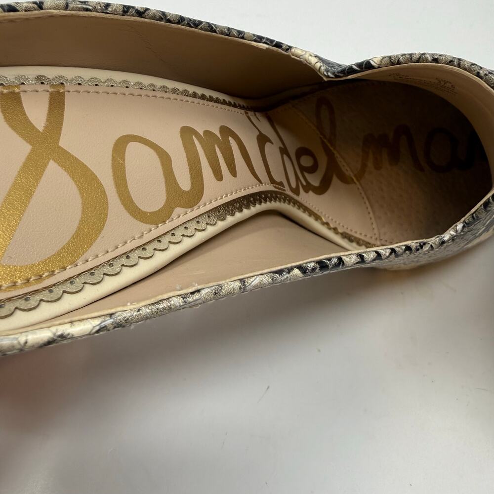 Sam Edelman Harlee Embossed Snake Print Mule Heels Sz. 7.5 Slip On EUC - Picture 10 of 13